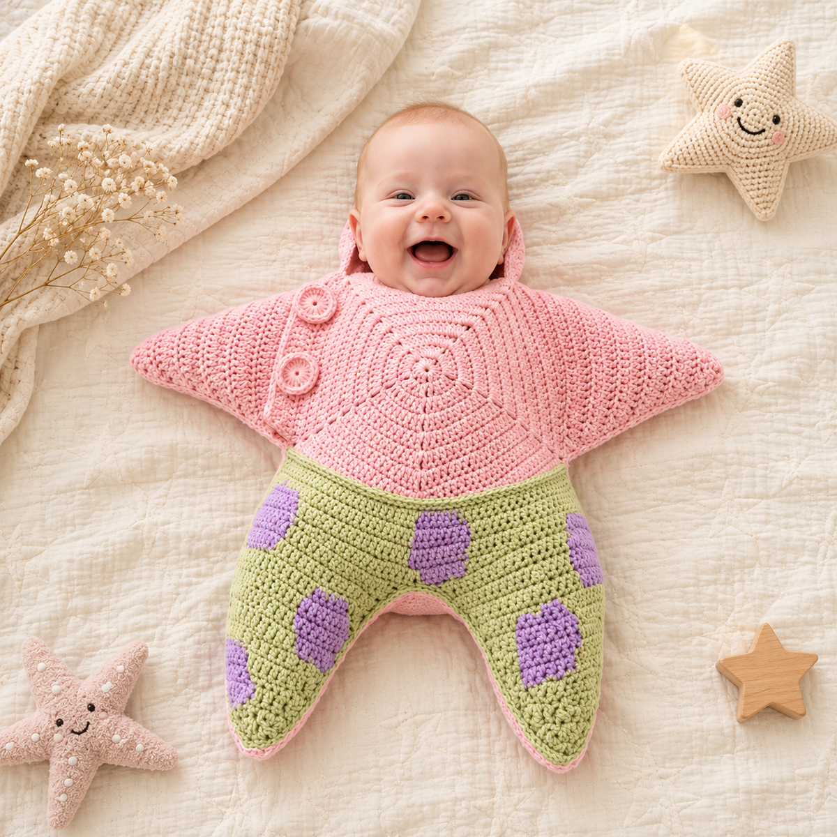 Baby Crochet Jumpsuit | Soft Hooded Suit