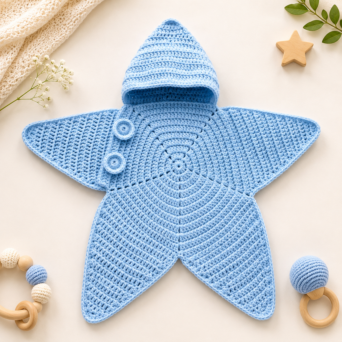 Baby Crochet Jumpsuit | Soft Hooded Suit