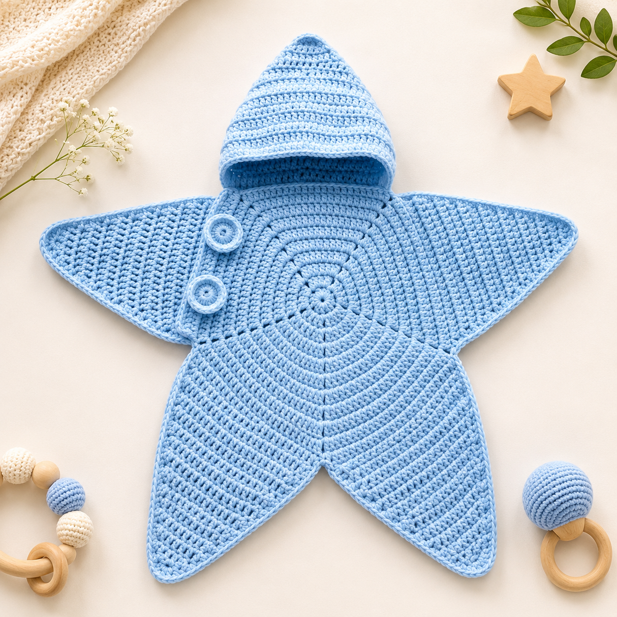 Baby Crochet Jumpsuit | Soft Hooded Suit
