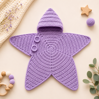Baby Crochet Jumpsuit | Soft Hooded Suit