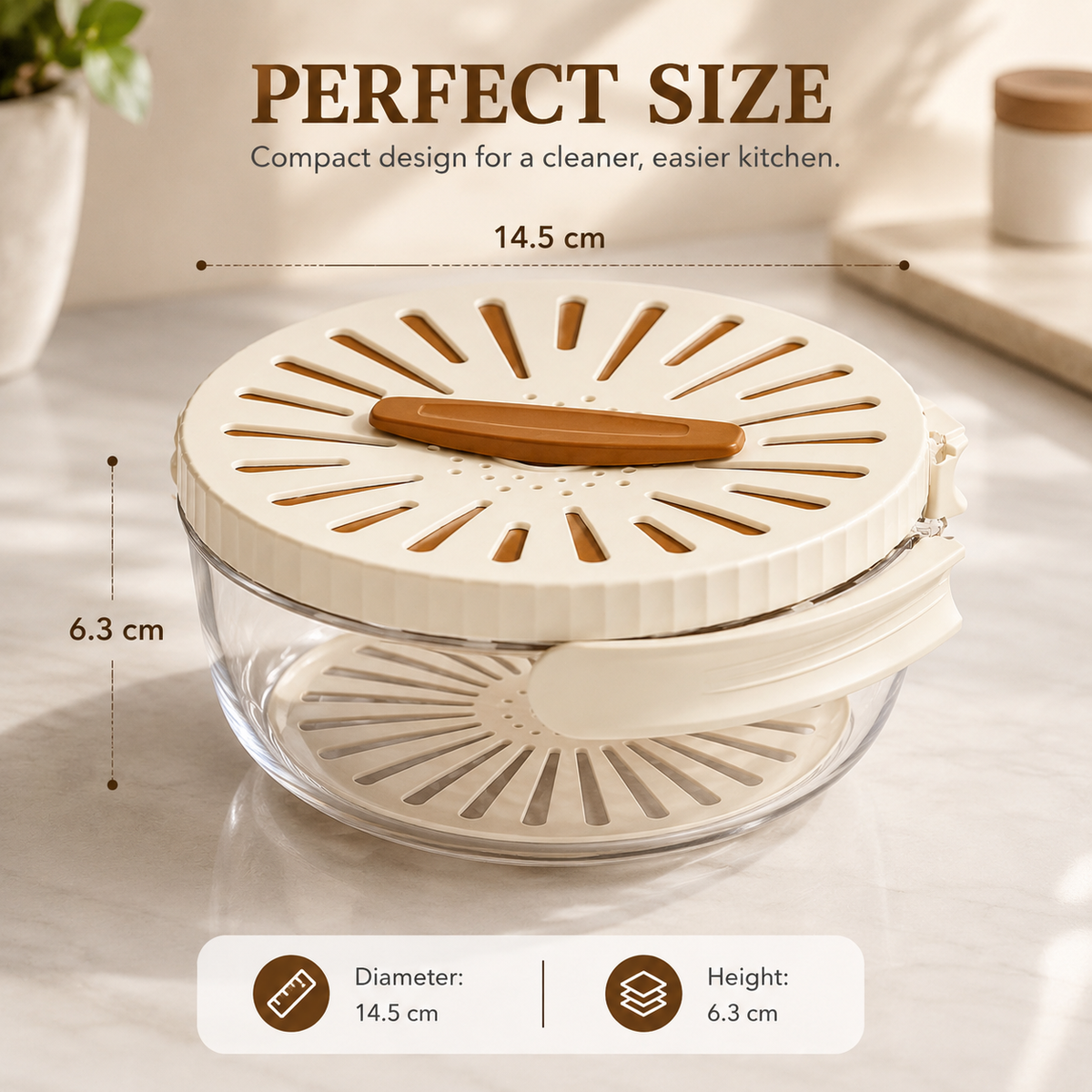 2 Pack Multifunctional Fruit Washing Bowl with Strainer & Lid – 2-in-1 Drain Basket, Vegetable & Fruit Washer Container for Kitchen, Fridge, Picnic & Camping