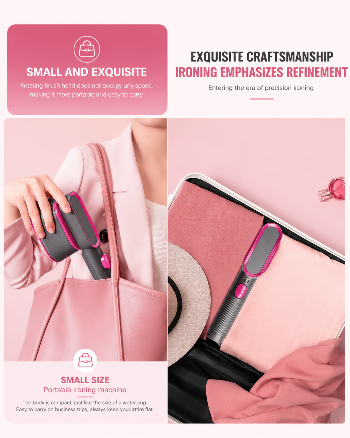 2-in-1 Portable Garment Steamer Iron | 1000W Fast Heat| Wrinkle-Free in Seconds