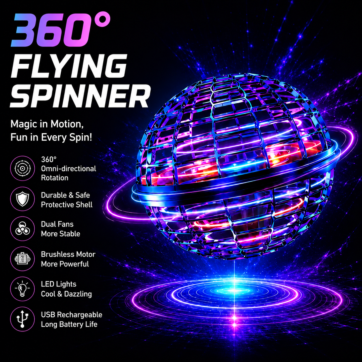 Gravity Defying Flying Spinner Ball