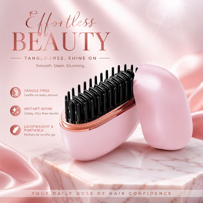 Mini Cordless Hair Straightener Brush | Rechargeable Portable Hair Straightener with 3 Heat Settings, Fast Heating Ceramic & Anti-Scald Design